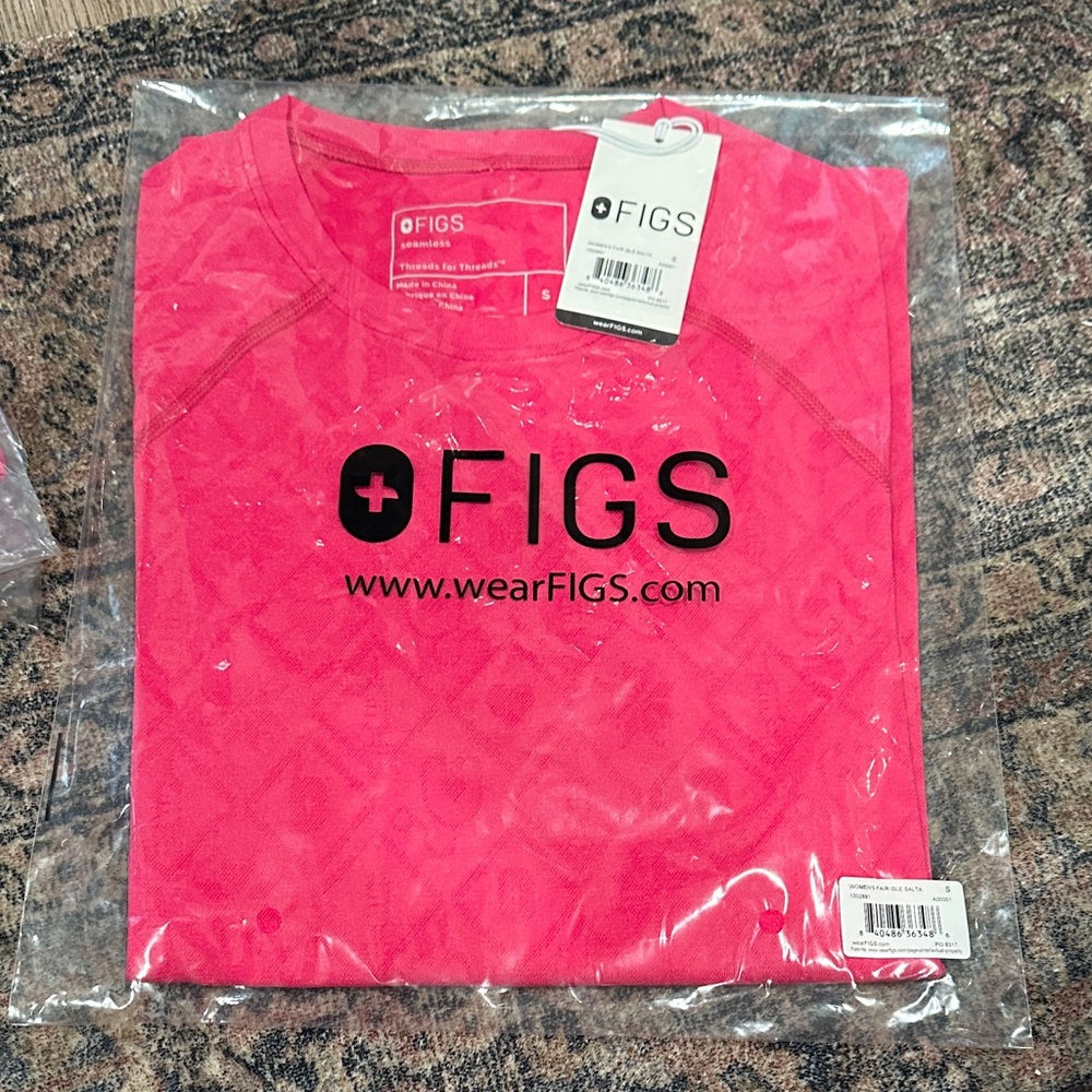 Figs Women's Fair Isle Salta Underscrub Longsleeve Pink - Picture 2 of 2